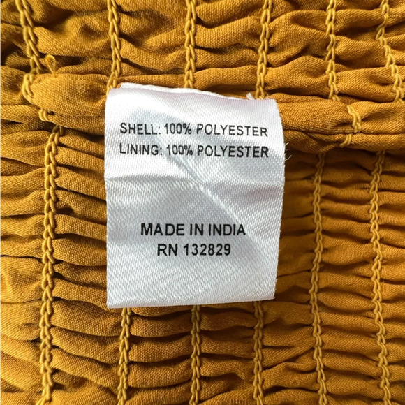 TULAROSA | NWOT SMOCKED CROP TOP BALLOON SLEEVES RUFFLE NECK SAFFRON | SMALL - Picture 8 of 9